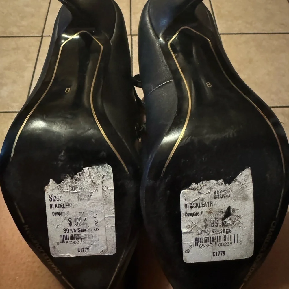 CHARLES JOURDAN PARIS Leather Corset Style Heels